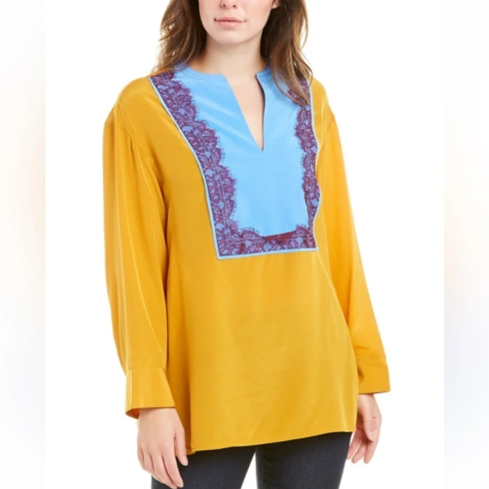 Tory Burch lace silk tunic size 0